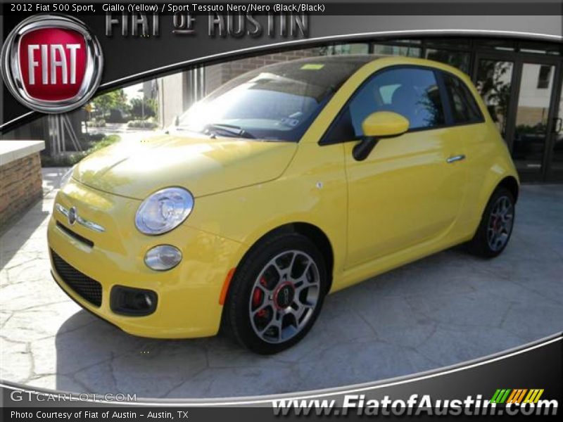 Giallo (Yellow) / Sport Tessuto Nero/Nero (Black/Black) 2012 Fiat 500 Sport
