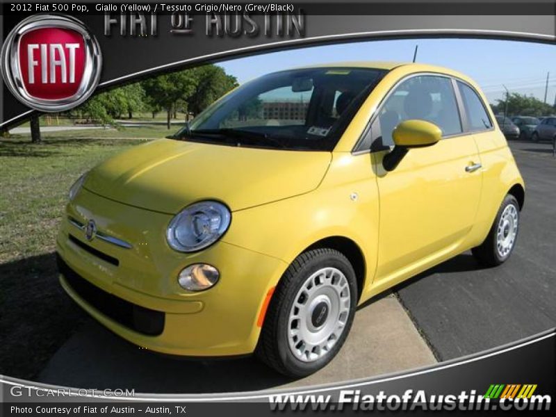 Giallo (Yellow) / Tessuto Grigio/Nero (Grey/Black) 2012 Fiat 500 Pop