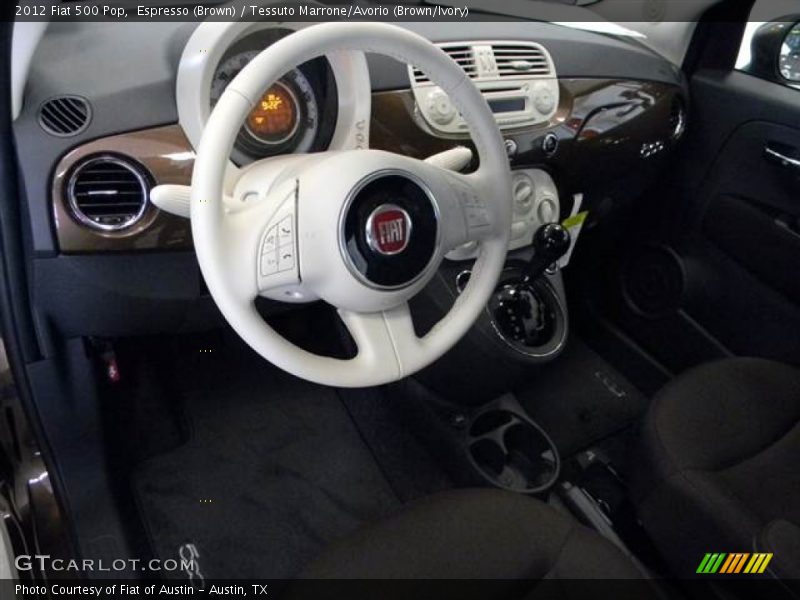 Espresso (Brown) / Tessuto Marrone/Avorio (Brown/Ivory) 2012 Fiat 500 Pop