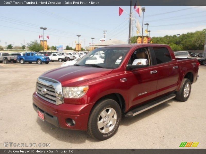 Salsa Red Pearl / Beige 2007 Toyota Tundra Limited CrewMax