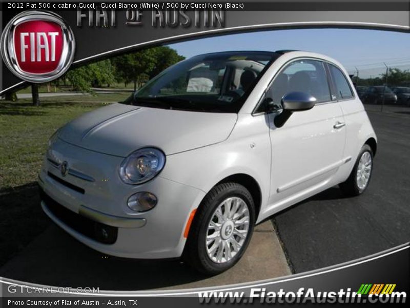 Gucci Bianco (White) / 500 by Gucci Nero (Black) 2012 Fiat 500 c cabrio Gucci