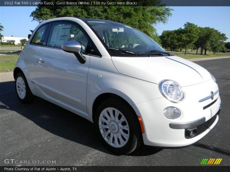 Gucci Bianco (White) / 500 by Gucci Nero (Black) 2012 Fiat 500 c cabrio Gucci