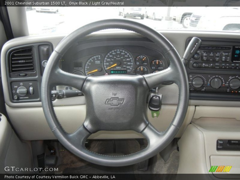 Onyx Black / Light Gray/Neutral 2001 Chevrolet Suburban 1500 LT