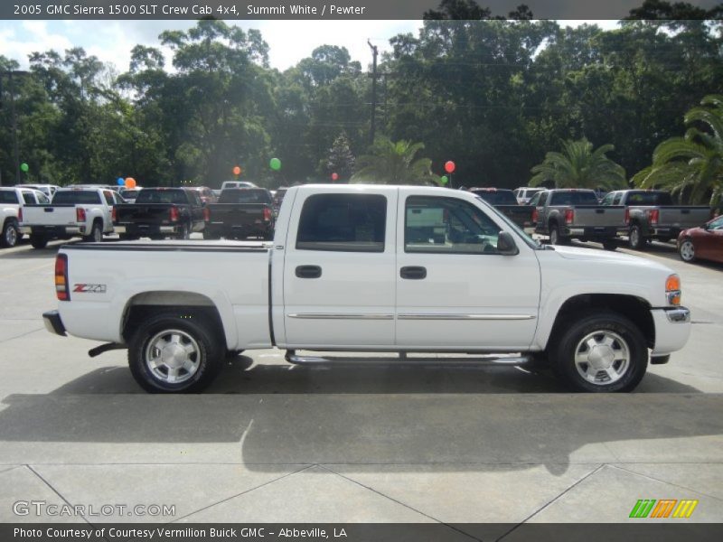 Summit White / Pewter 2005 GMC Sierra 1500 SLT Crew Cab 4x4