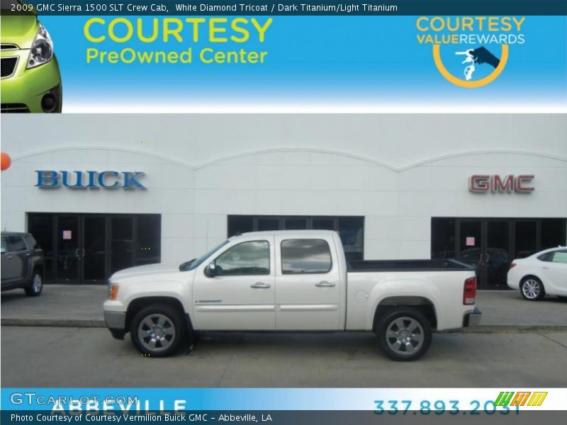 White Diamond Tricoat / Dark Titanium/Light Titanium 2009 GMC Sierra 1500 SLT Crew Cab
