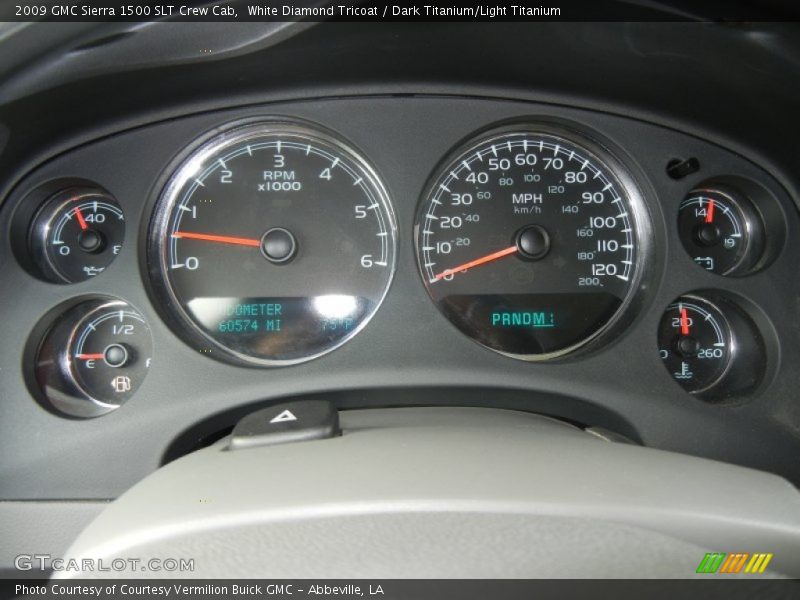 White Diamond Tricoat / Dark Titanium/Light Titanium 2009 GMC Sierra 1500 SLT Crew Cab