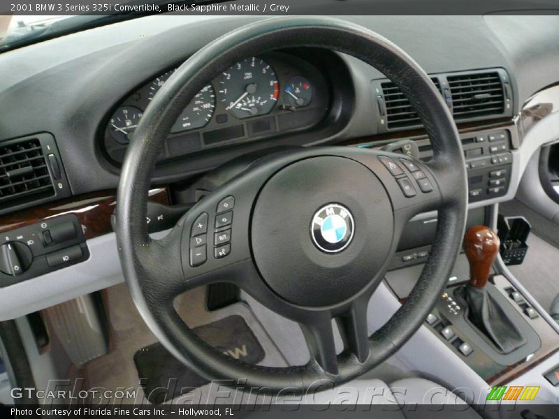 Black Sapphire Metallic / Grey 2001 BMW 3 Series 325i Convertible