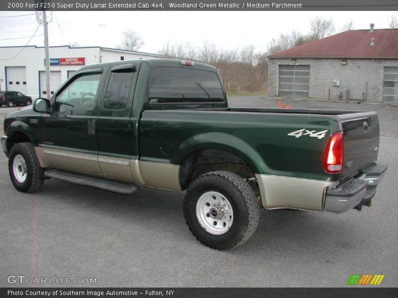 Woodland Green Metallic / Medium Parchment 2000 Ford F250 Super Duty Lariat Extended Cab 4x4