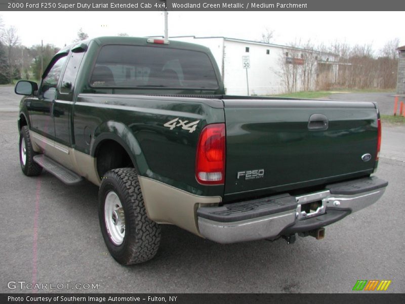 Woodland Green Metallic / Medium Parchment 2000 Ford F250 Super Duty Lariat Extended Cab 4x4