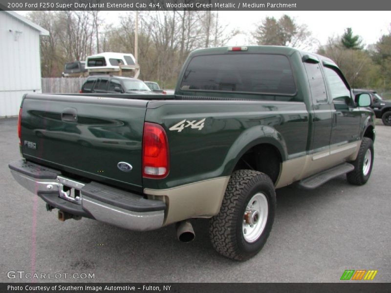 Woodland Green Metallic / Medium Parchment 2000 Ford F250 Super Duty Lariat Extended Cab 4x4