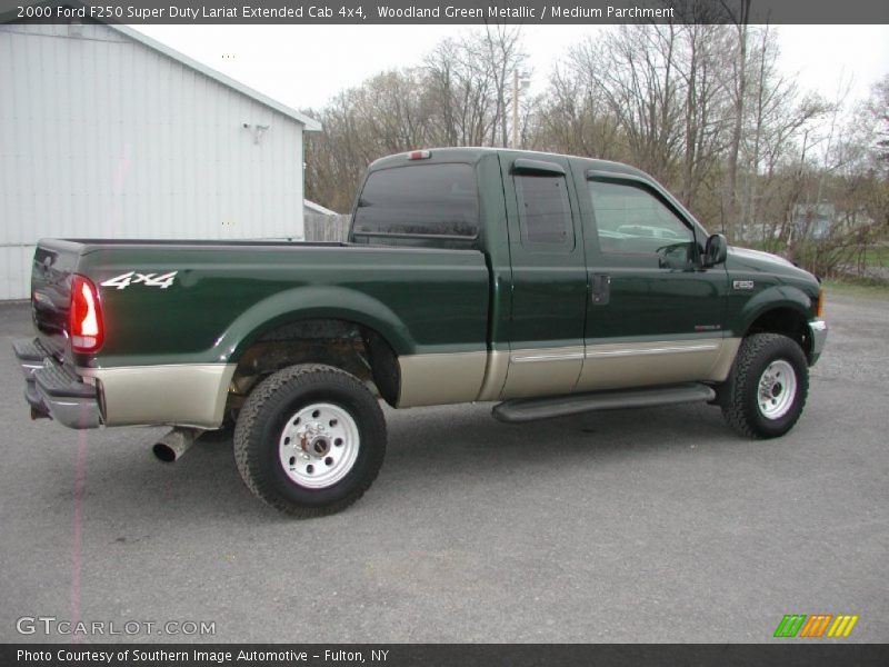 Woodland Green Metallic / Medium Parchment 2000 Ford F250 Super Duty Lariat Extended Cab 4x4