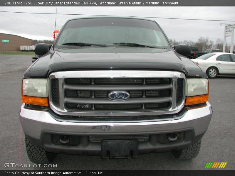 Woodland Green Metallic / Medium Parchment 2000 Ford F250 Super Duty Lariat Extended Cab 4x4