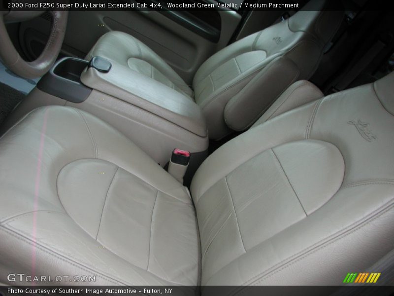 Woodland Green Metallic / Medium Parchment 2000 Ford F250 Super Duty Lariat Extended Cab 4x4