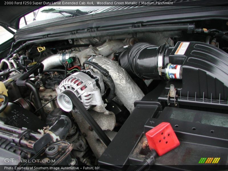 Woodland Green Metallic / Medium Parchment 2000 Ford F250 Super Duty Lariat Extended Cab 4x4