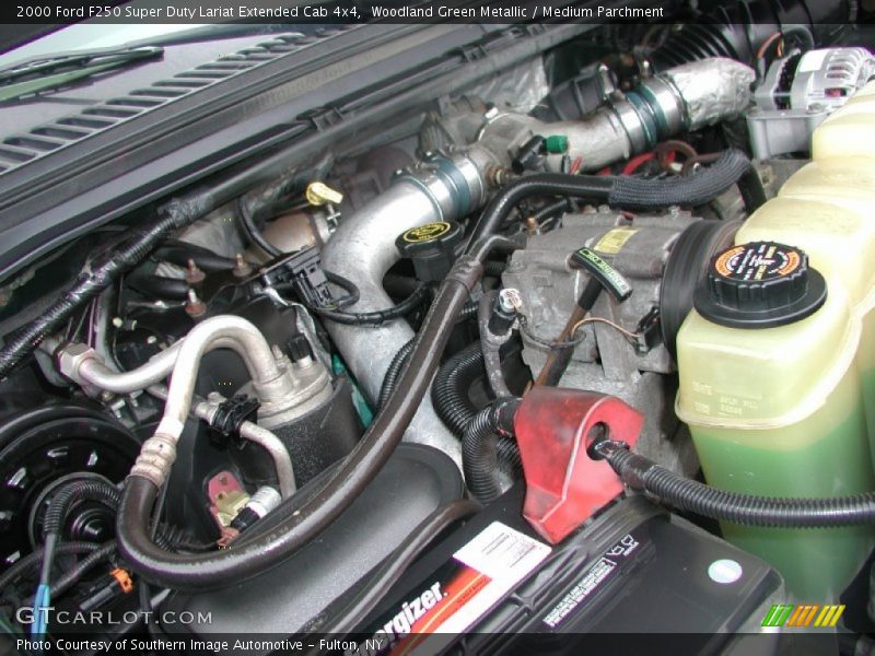 Woodland Green Metallic / Medium Parchment 2000 Ford F250 Super Duty Lariat Extended Cab 4x4