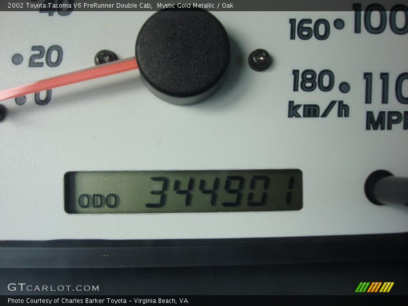 Mystic Gold Metallic / Oak 2002 Toyota Tacoma V6 PreRunner Double Cab