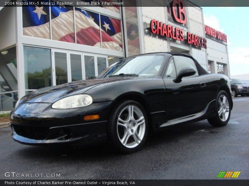 Brilliant Black / Parchment 2004 Mazda MX-5 Miata LS Roadster