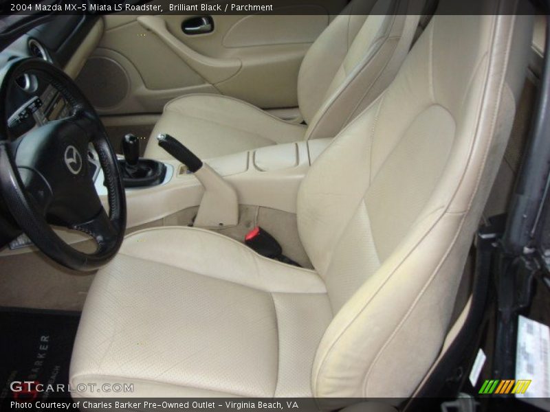 Brilliant Black / Parchment 2004 Mazda MX-5 Miata LS Roadster