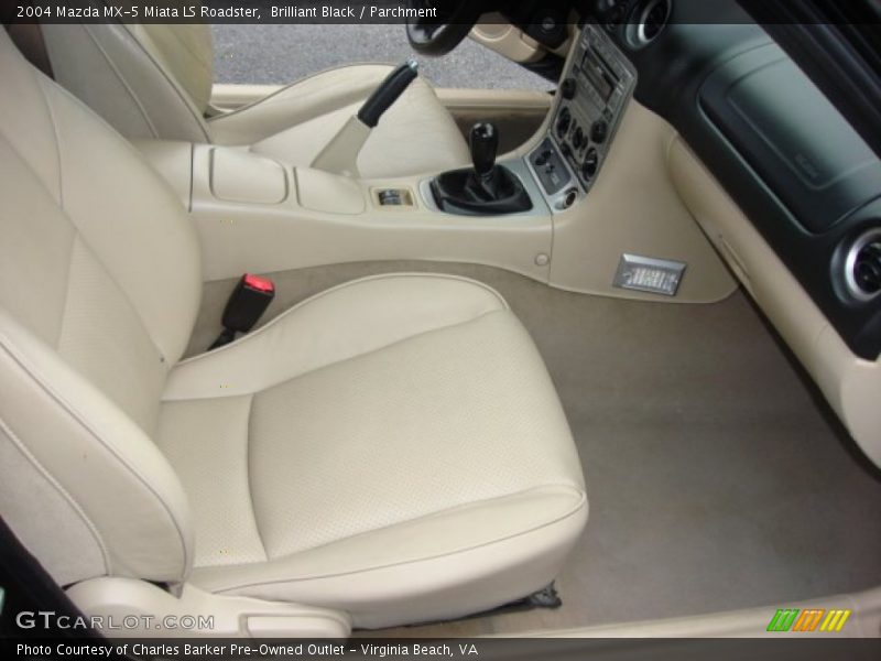 Brilliant Black / Parchment 2004 Mazda MX-5 Miata LS Roadster