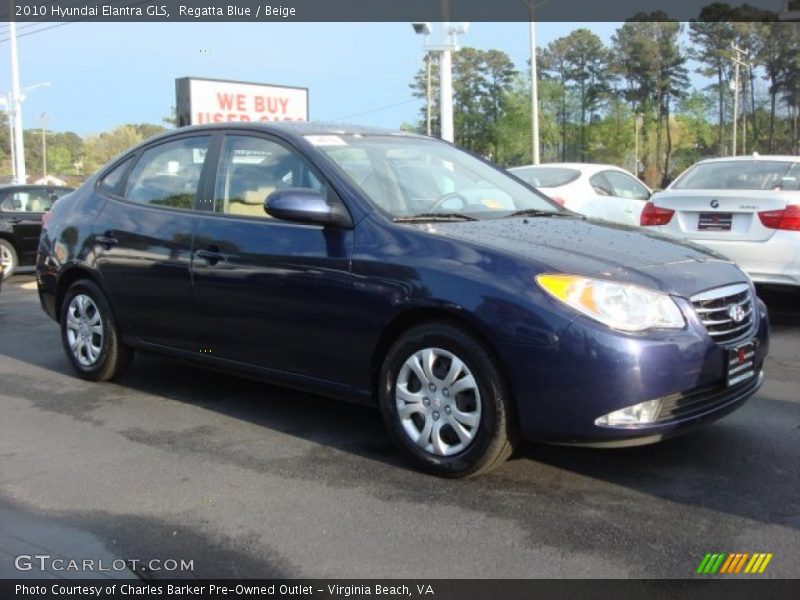 Regatta Blue / Beige 2010 Hyundai Elantra GLS