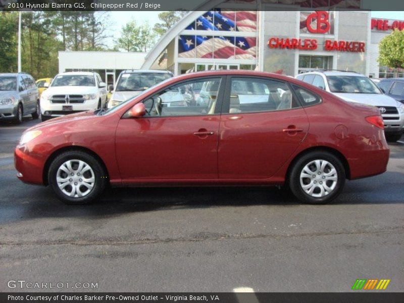 Chilipepper Red / Beige 2010 Hyundai Elantra GLS