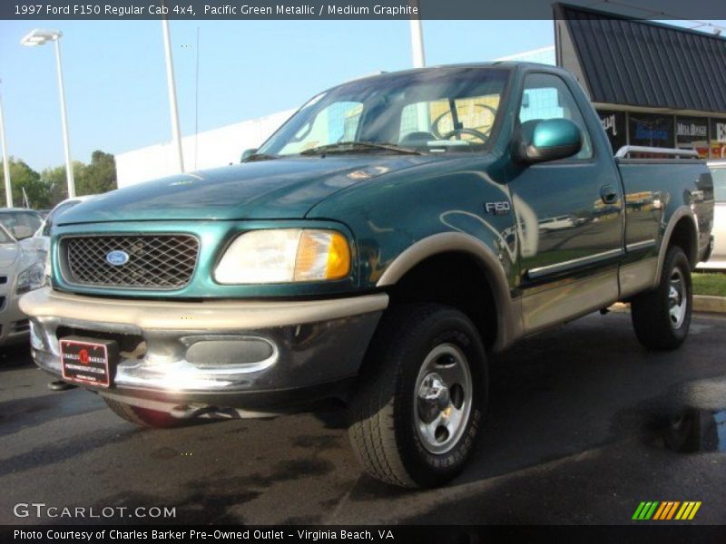 Pacific Green Metallic / Medium Graphite 1997 Ford F150 Regular Cab 4x4