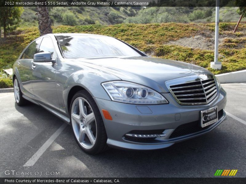 Andorite Gray Metallic / Cashmere/Savanna 2012 Mercedes-Benz S 550 Sedan