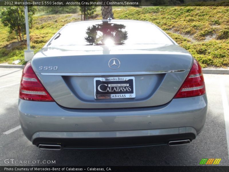 Andorite Gray Metallic / Cashmere/Savanna 2012 Mercedes-Benz S 550 Sedan
