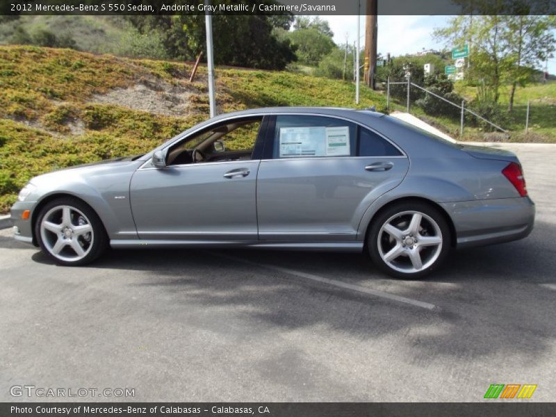 Andorite Gray Metallic / Cashmere/Savanna 2012 Mercedes-Benz S 550 Sedan