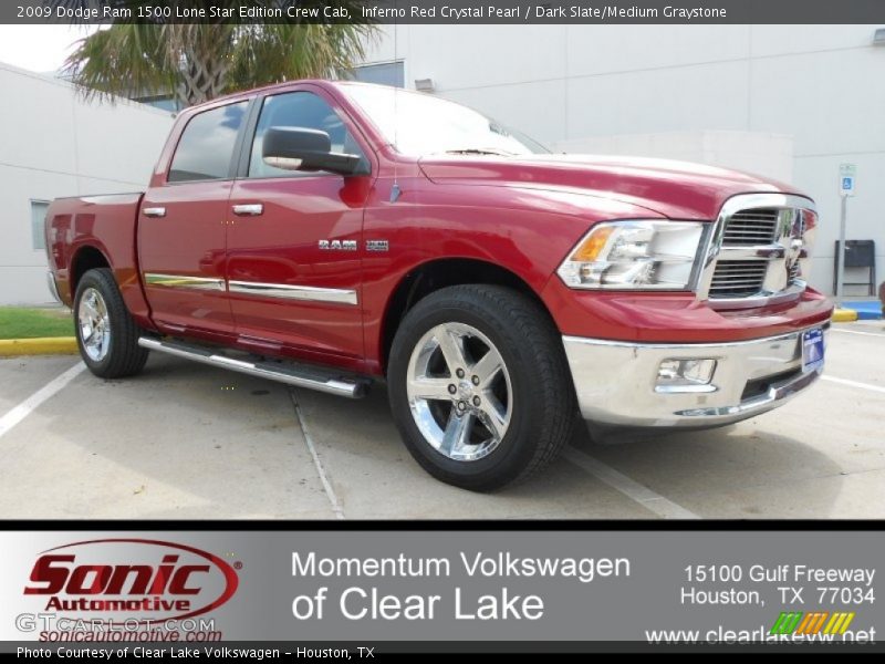 Inferno Red Crystal Pearl / Dark Slate/Medium Graystone 2009 Dodge Ram 1500 Lone Star Edition Crew Cab