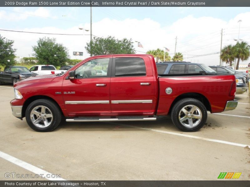 Inferno Red Crystal Pearl / Dark Slate/Medium Graystone 2009 Dodge Ram 1500 Lone Star Edition Crew Cab