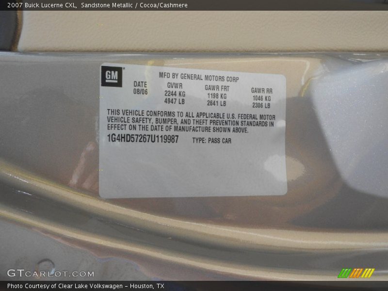 Sandstone Metallic / Cocoa/Cashmere 2007 Buick Lucerne CXL