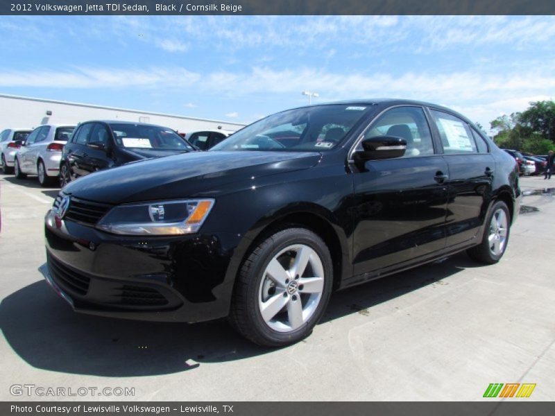 Black / Cornsilk Beige 2012 Volkswagen Jetta TDI Sedan