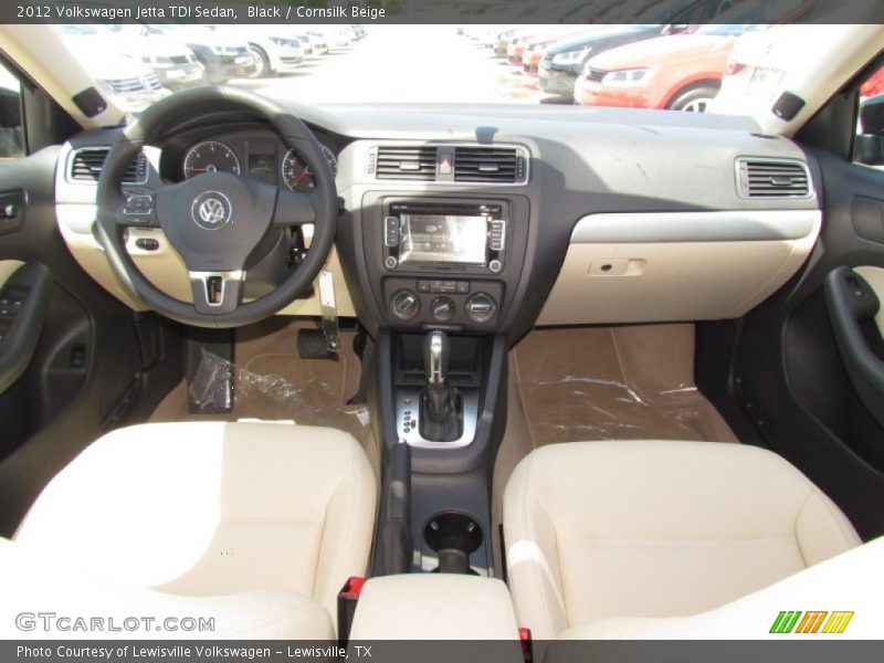 Black / Cornsilk Beige 2012 Volkswagen Jetta TDI Sedan