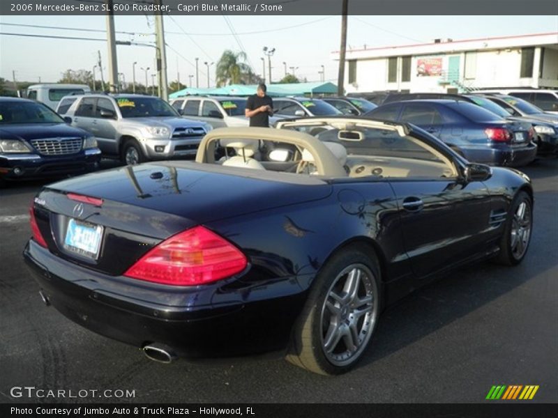 Capri Blue Metallic / Stone 2006 Mercedes-Benz SL 600 Roadster