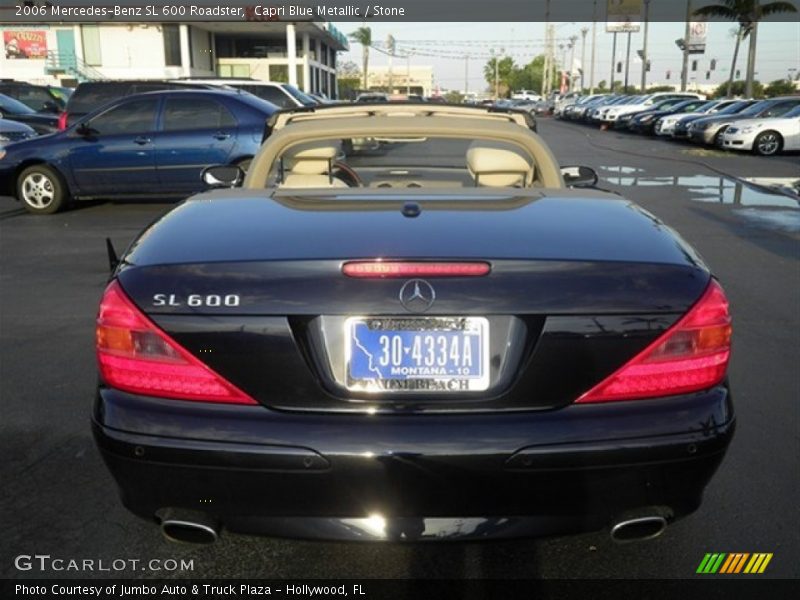 Capri Blue Metallic / Stone 2006 Mercedes-Benz SL 600 Roadster