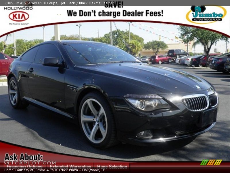 Jet Black / Black Dakota Leather 2009 BMW 6 Series 650i Coupe