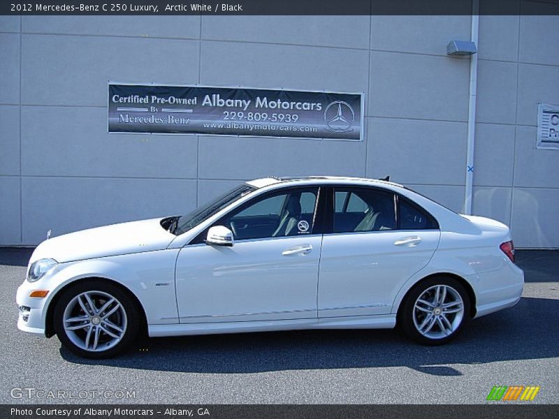 Arctic White / Black 2012 Mercedes-Benz C 250 Luxury