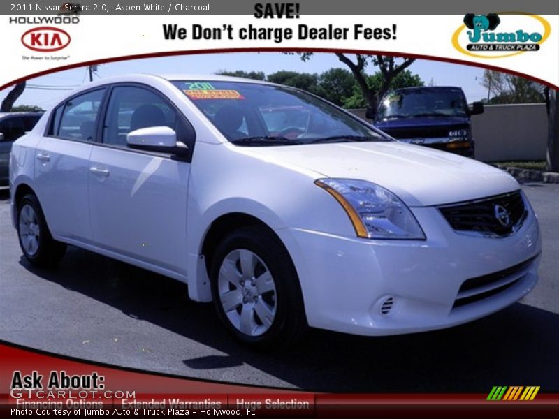 Aspen White / Charcoal 2011 Nissan Sentra 2.0