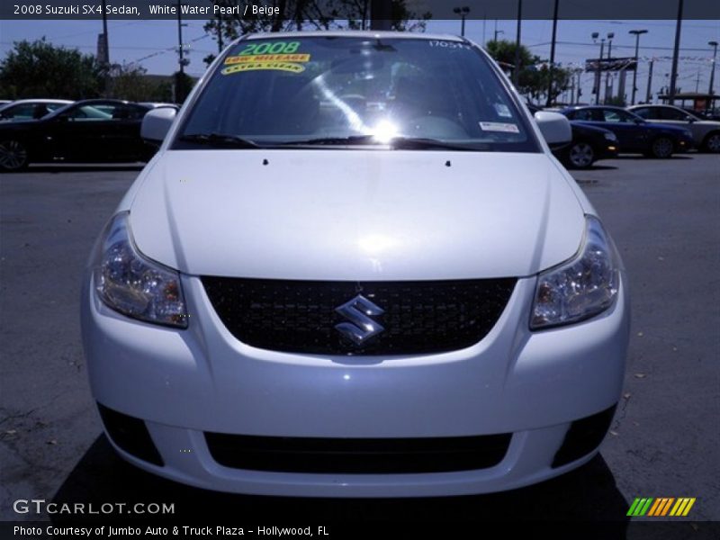 White Water Pearl / Beige 2008 Suzuki SX4 Sedan