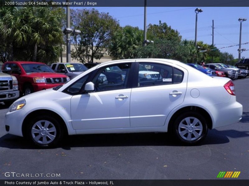 White Water Pearl / Beige 2008 Suzuki SX4 Sedan
