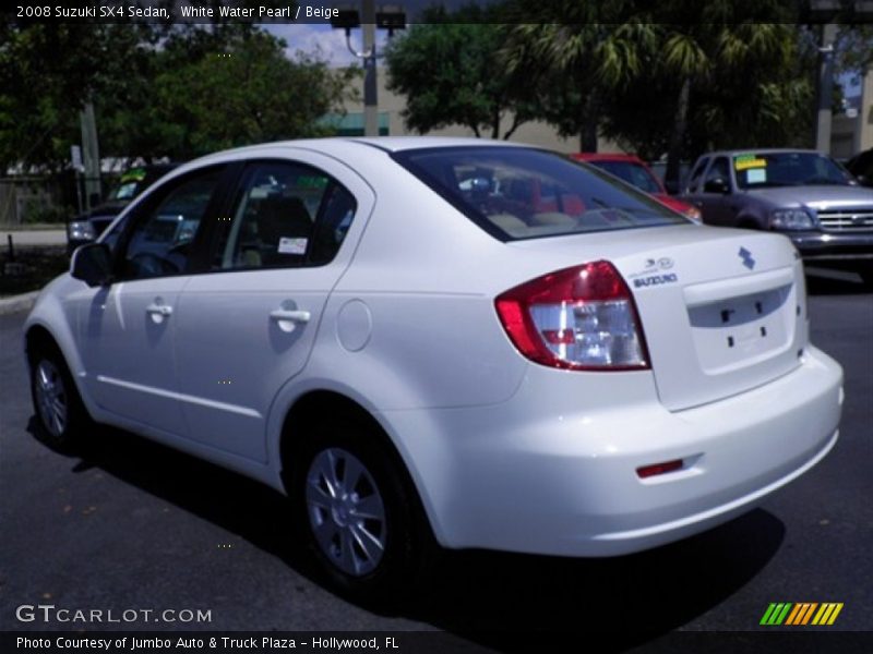 White Water Pearl / Beige 2008 Suzuki SX4 Sedan