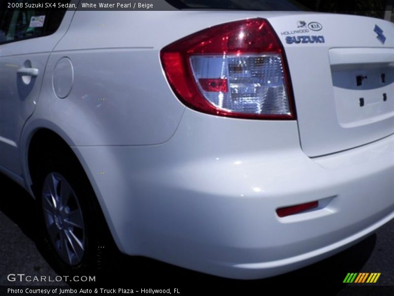 White Water Pearl / Beige 2008 Suzuki SX4 Sedan
