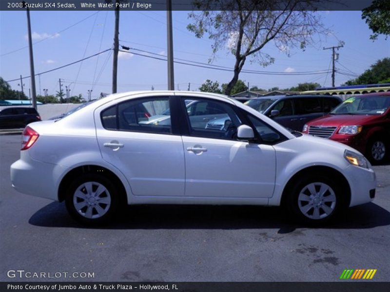White Water Pearl / Beige 2008 Suzuki SX4 Sedan