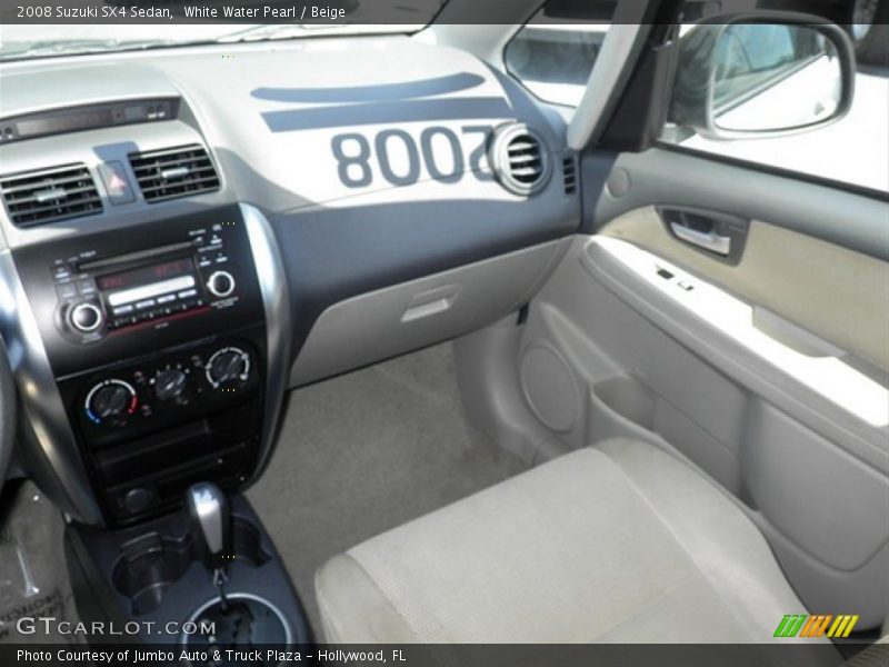 White Water Pearl / Beige 2008 Suzuki SX4 Sedan