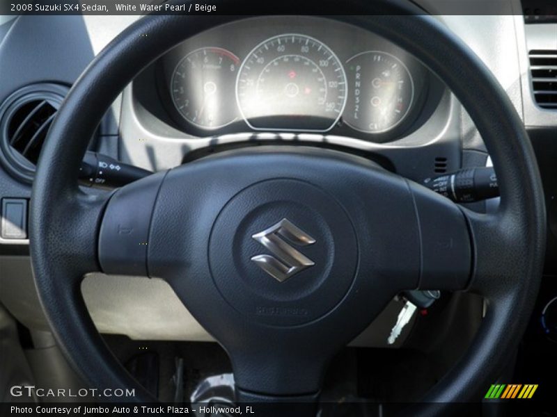 White Water Pearl / Beige 2008 Suzuki SX4 Sedan