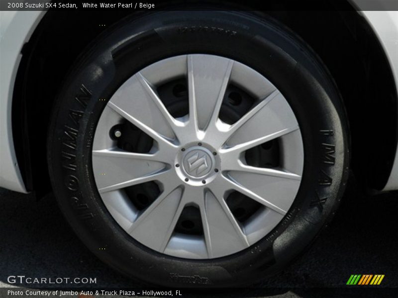 White Water Pearl / Beige 2008 Suzuki SX4 Sedan