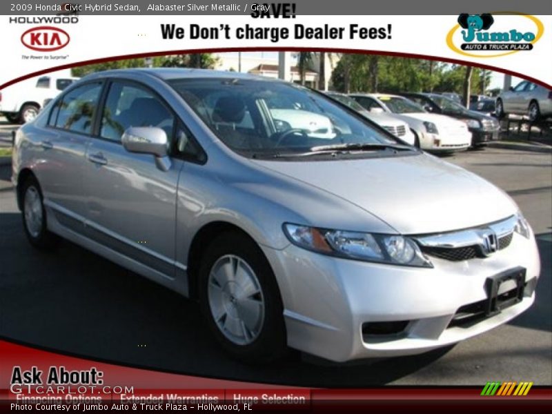 Alabaster Silver Metallic / Gray 2009 Honda Civic Hybrid Sedan