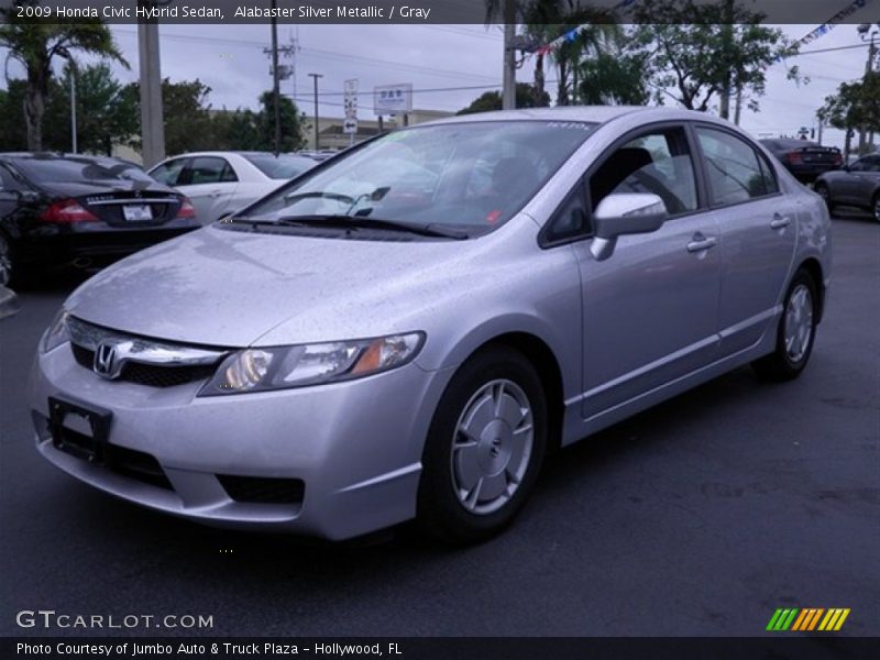 Alabaster Silver Metallic / Gray 2009 Honda Civic Hybrid Sedan