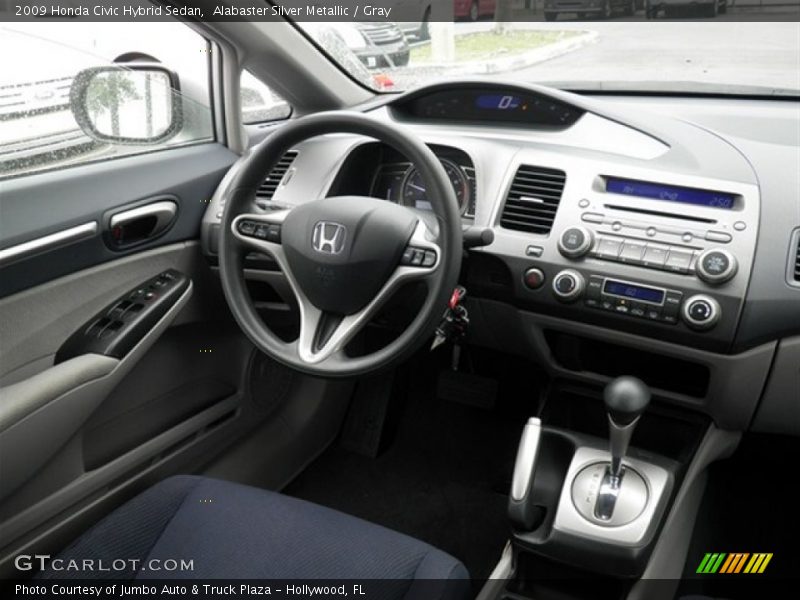 Alabaster Silver Metallic / Gray 2009 Honda Civic Hybrid Sedan